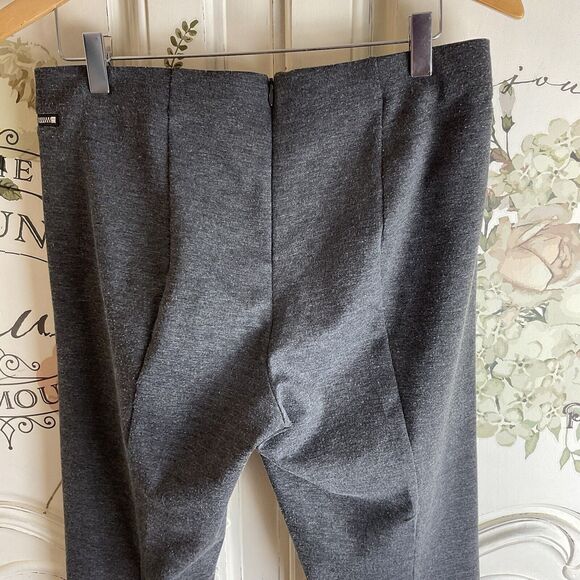 Michael Kors Charcoal Gray Seamed Zip Pockets Ponte Knit Ankle Pants, 8 - Picture 9 of 15